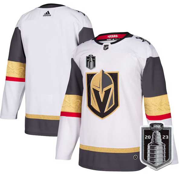 Mens Vegas Golden Knights Blank White 2023 Stanley Cup Final Stitched Jersey Dzhi